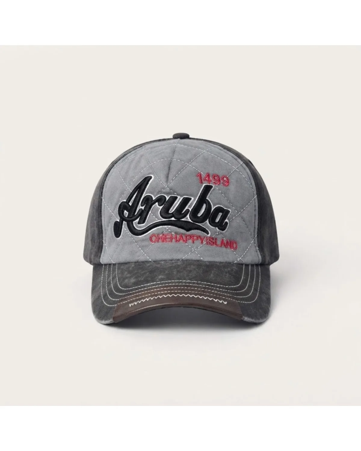 Dark Grey Embroidered Baseball Cap 1